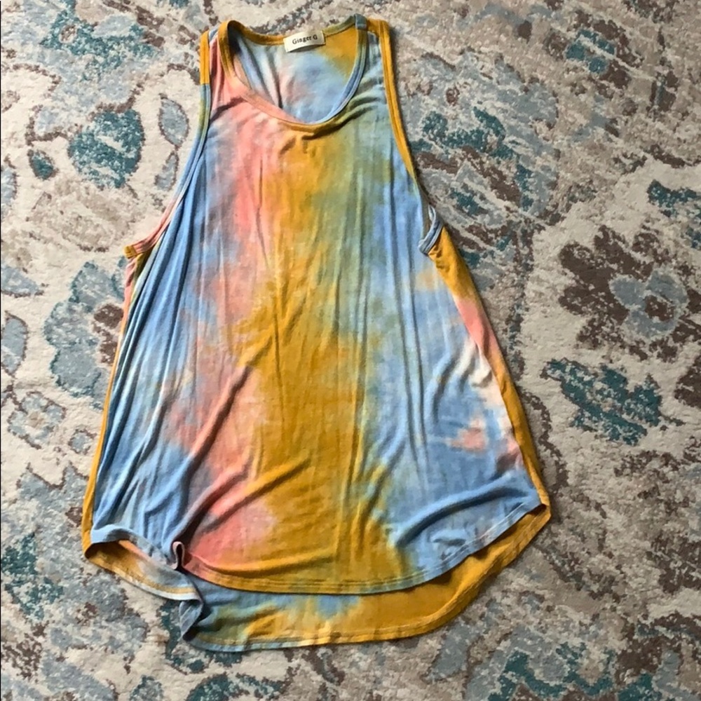 Ginger G razor back tie dye top.